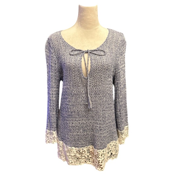 INC International Concepts Blue Knit Top - Picture 1 of 5